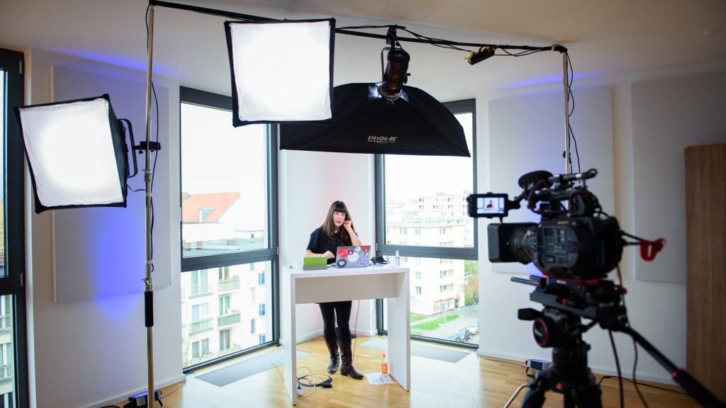 Moderatorin Maj-Britt Jungjohann auf der kulturBdigital-Konferenz