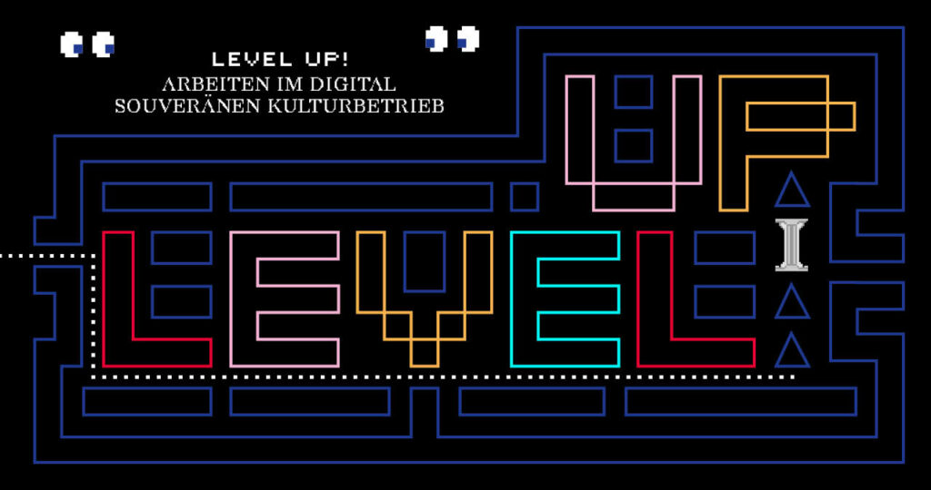 Visual der Konferenz Level Up, angelehnt an das Pacman Labyrinth. 