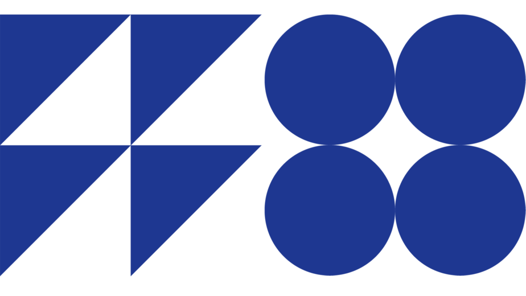 kulturBdigital KeyVisual Element aus Dreicken und Kreisen in blau