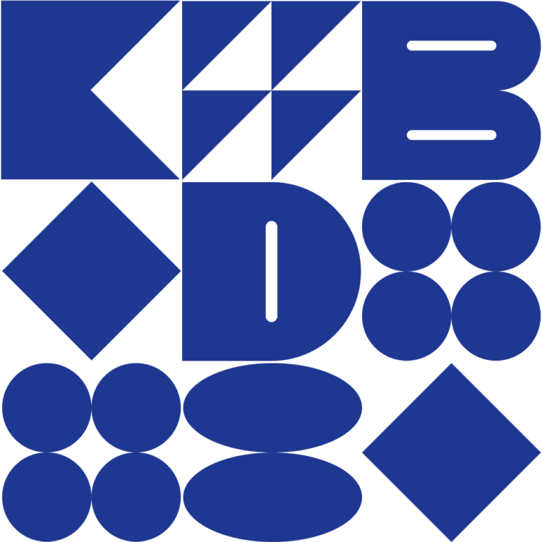 kulturBdigital key visual aus den drei Grundbuchstaben K, B und D sowie geometrischen Grundformen