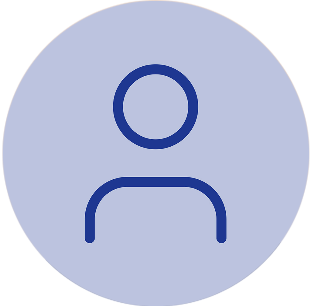 Platzhalterbild mit blauem Icon, das eine Person darstellt